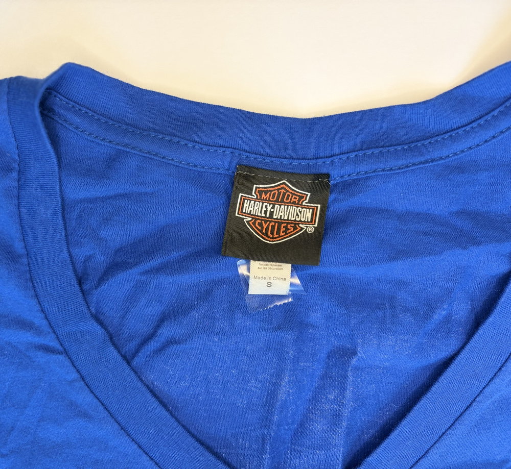 Harley-Davidson Monterey California Usa V-Neck T-Shirt Blue Size S